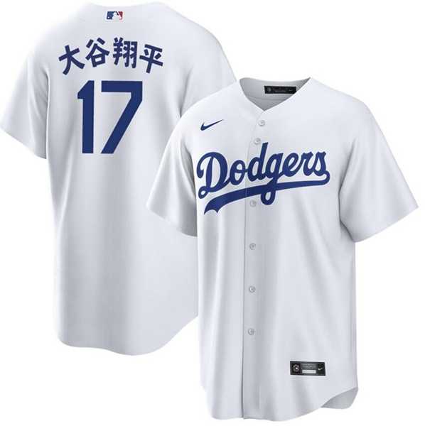 Mens Los Angeles Dodgers #17 White Cool Base Stitched Jersey Dzhi